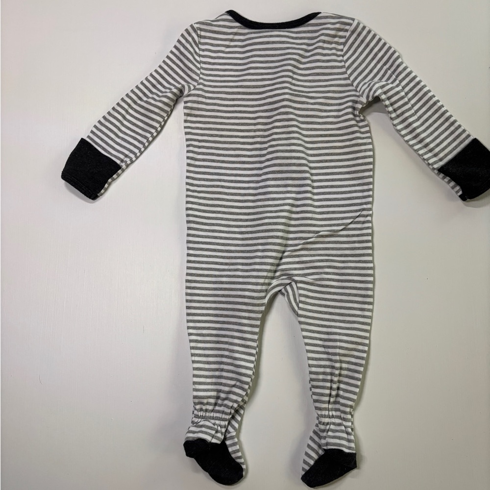 Cloud Island Baby Footed Sleepers 3-Pack 6–9M Neutral Animals Zip Pajamas - Picture 3 of 12